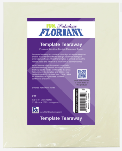 Floriani Template Tearaway Design Placement Paper 8.5" x 11" 