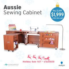 Kangaroo Aussie II Sewing Cabinet in Teak with Free Kiwi