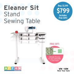 Arrow Eleanor Adjustable Height Serger and Sewing Table (691) with Bonus