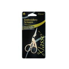 Klasse Ornate 3-1/2in Gold Handle Stork Embroidery Scissors