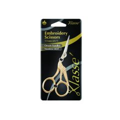 Klasse Ornate 4-1/2in Gold Handle Stork Embroidery Scissors