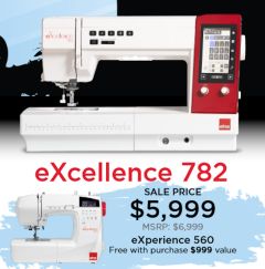 Elna Excellence 782 Sewing and Quilting Machine with Accurate Stitch Regulator with FREE 560 (Same as Janome MC9480)