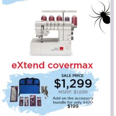 Elna eXtend Covermax 5 Thread Coverstitch Only Serger with Bonus (Same As Janome 3000P)