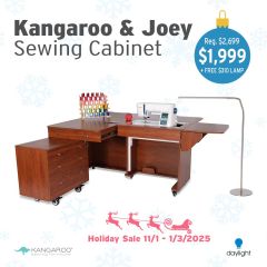 Kangaroo and Joey II Three Drawer Sewing Cabinet in Teak 