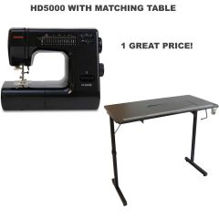 Janome HD-5000 Sewing Machine Vintage Black with SewRite Sewing Table