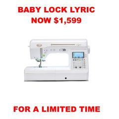 Baby Lock Lyric Sewing and Quilting Machine BLMLR with You Pick $159.90 Bonus Kit