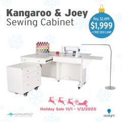 Kangaroo and Joey II Three Drawer Sewing Cabinet in White